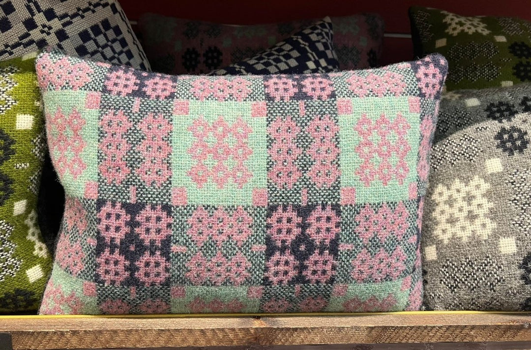 Blue & Pink 12x18 - Blue - A Welsh Secret - Welsh Tweed - Cushion - 