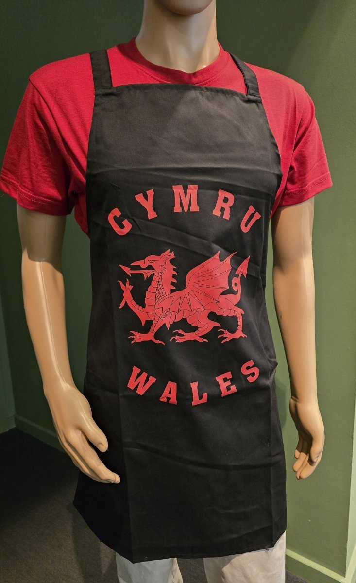 Cymru Wales - black - A Welsh Secret - A Welsh Secret - Aprons - 