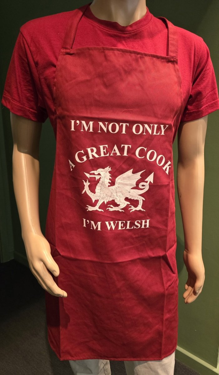 Red Apron - Not only a great cook - A Welsh Secret - A Welsh Secret - Aprons - 