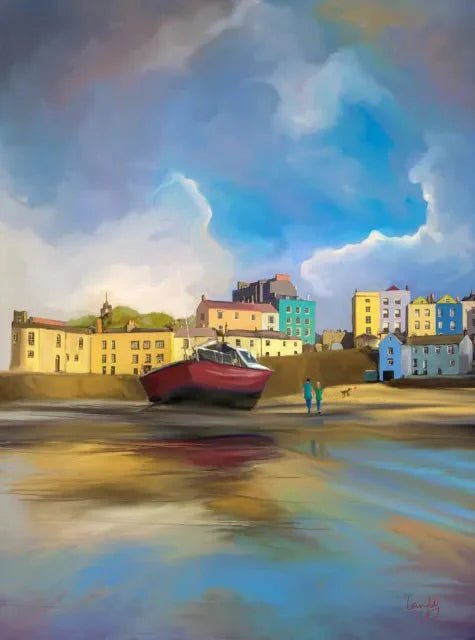 Red Boat of Tenby - A3 Mounted - A Welsh Secret - Christopher Langley - A3 Mounted - 