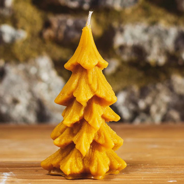 Beeswax Christmas Tree Candle - A Welsh Secret - Gwenyn Gruffydd - Candle - -
