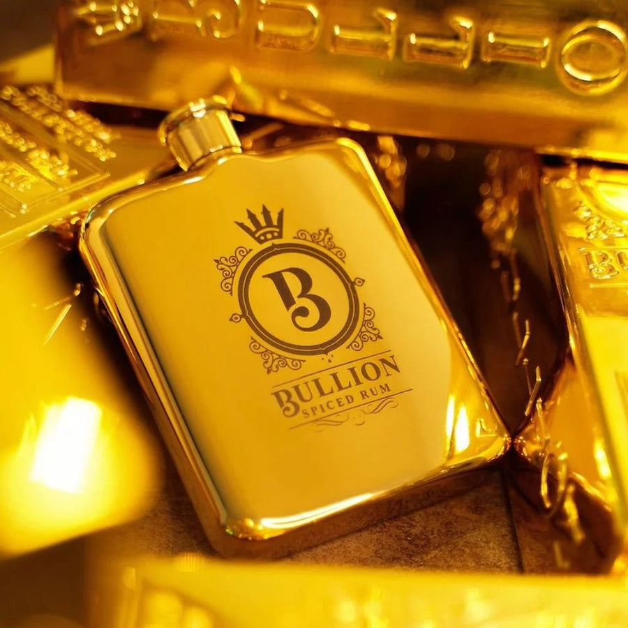 Bullion Rum Gold Hip Flask with Funnel - A Welsh Secret - Bullion Rum - Bullion Rum - -