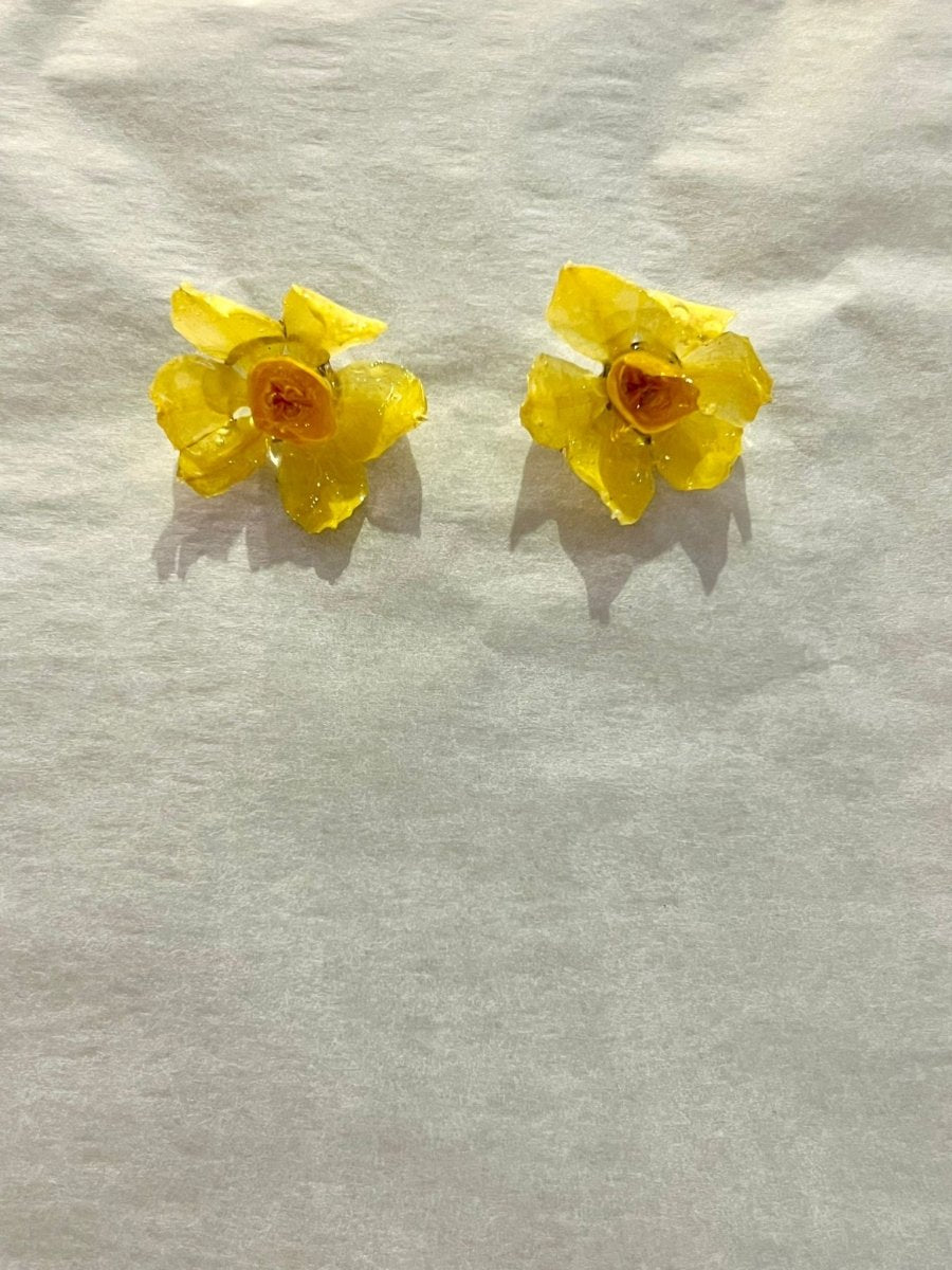 EB Art Daffodil Stud Earrings - A Welsh Secret - EB Art - Ear rings - -