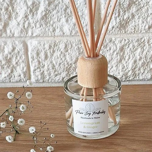 Lemongrass & Ginger Reed Diffuser - A Welsh Secret - Pure Soy Meltables - Diffusers - -